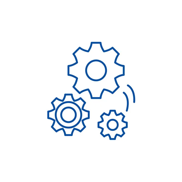 Concepto de icono de línea de ingeniería mecánica. Ingeniería mecánica vector plano símbolo, signo, esquema ilustración . — Archivo Imágenes Vectoriales