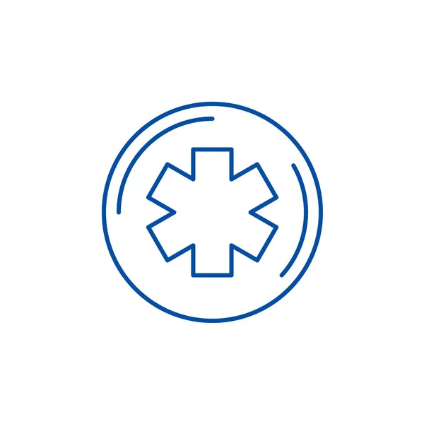 Medizin Symbollinie Icon-Konzept. Medizin Symbol flaches Vektorsymbol, Zeichen, Umriss Illustration. — Stockvektor