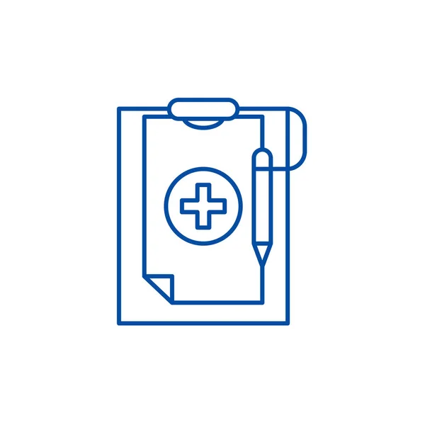 Concept d'icône de ligne de diagnostic médical. Diagnostic médical symbole de vecteur plat, signe, illustration de contour . — Image vectorielle