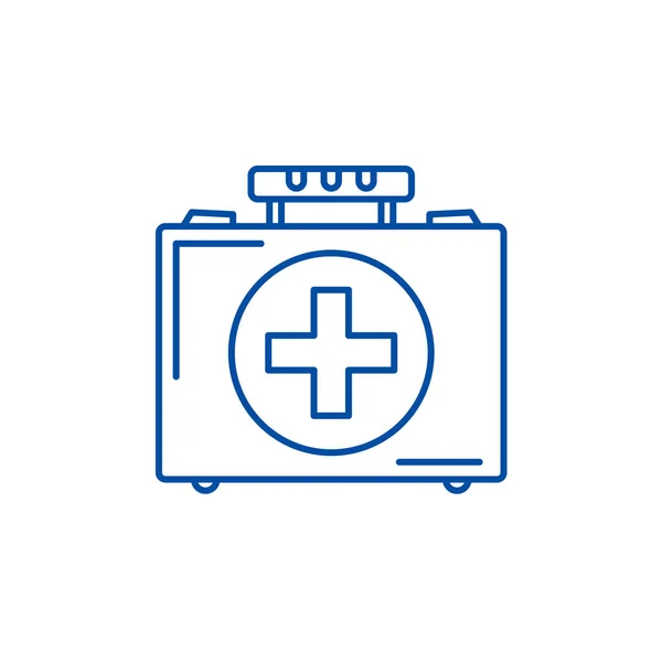 Concepto de icono de línea de caso médico. Caso médico símbolo vectorial plano, signo, esquema ilustración . — Vector de stock