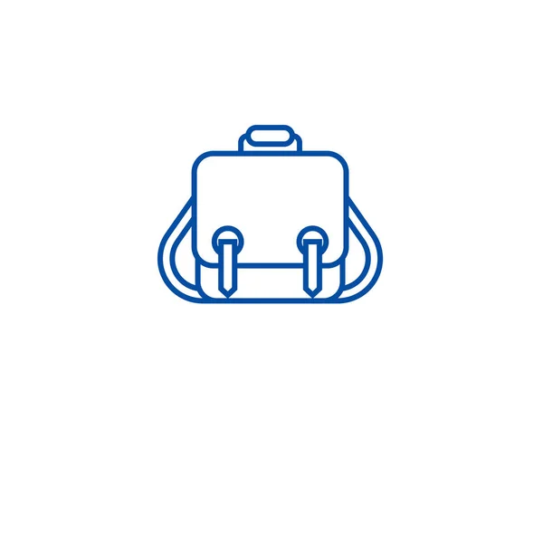 Messenger concepto de icono de línea de bolsa. Messenger bolsa plana vector símbolo, signo, esbozo ilustración . — Vector de stock