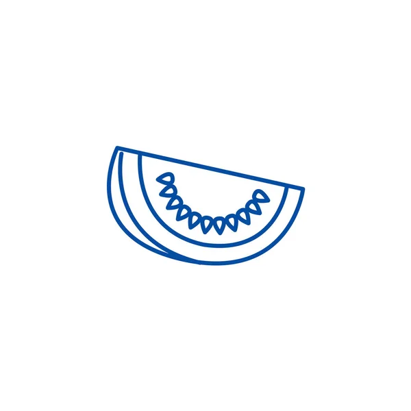 Concepto de icono de línea de melón. Melón símbolo vectorial plano, signo, esbozo ilustración . — Vector de stock