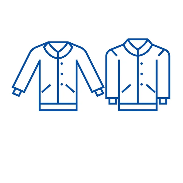 Mannen pullover lijn pictogram concept. Mannen pullover platte vector symbool, teken, overzicht illustratie. — Stockvector