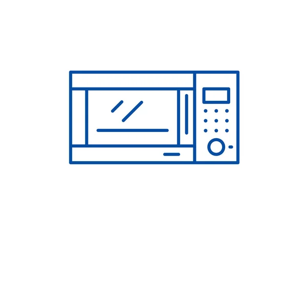 Ligne de four à micro-ondes icône concept. Four à micro-ondes plat vecteur symbole, signe, illustration de contour . — Image vectorielle