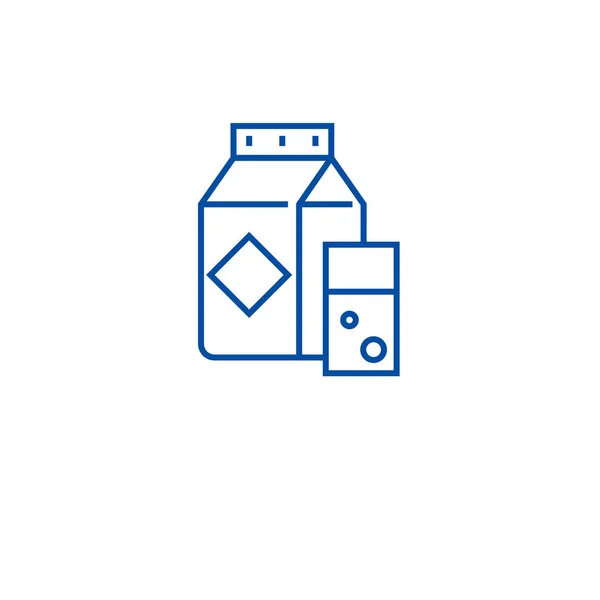 Conceito de ícone de linha de cartão de leite. Cartão de leite símbolo vetorial plana, sinal, ilustração esboço . —  Vetores de Stock