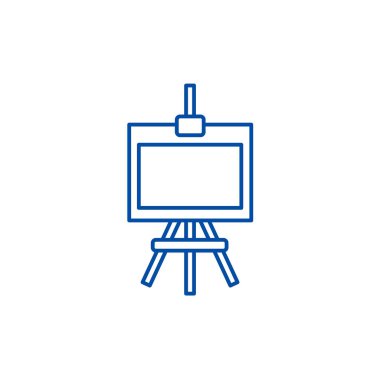 Molbert satırı simgesi kavramı. Molbert düz vektör simgesi, işaret, anahat illüstrasyon.