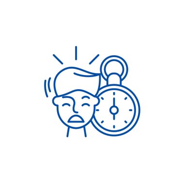 Hiçbir zaman satırı simgesi kavramı. Hiçbir zaman düz vektör simgesi, işaret, anahat illüstrasyon.