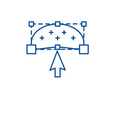 Nesne dönüştürme satırı simgesi kavramı. Nesne dönüşüm düz vektör simgesi, işaret, anahat illüstrasyon.