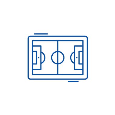 Ofis binaları simgesi kavramı satır. Ofis binaları düz vektör simgesi, işaret, anahat illüstrasyon.