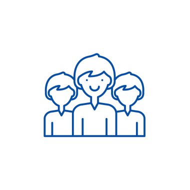 Ofis personeli satırı simgesi kavramı. Ofis personeli düz vektör simgesi, işaret, anahat illüstrasyon.