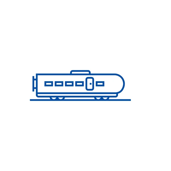 Moderne trein lijn pictogram concept. Moderne trein platte vector symbool, teken, overzicht illustratie. — Stockvector