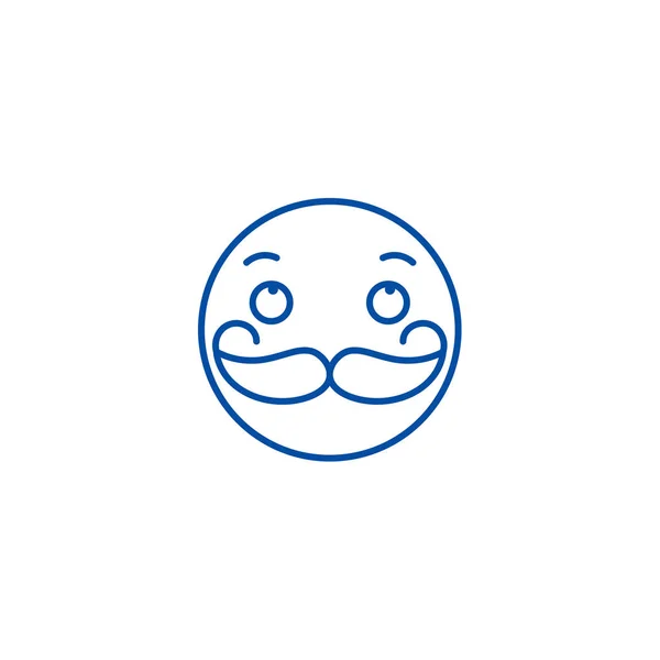 Moustache émoji ligne icône concept. Moustache emoji plat vecteur symbole, signe, illustration de contour . — Image vectorielle