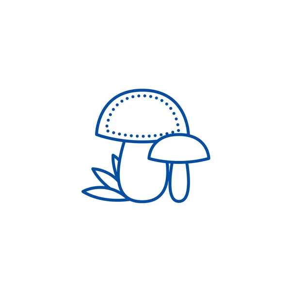 Conceito de ícone de linha de cogumelos. Símbolo de vetor liso de cogumelos, sinal, ilustração de esboço . — Vetor de Stock