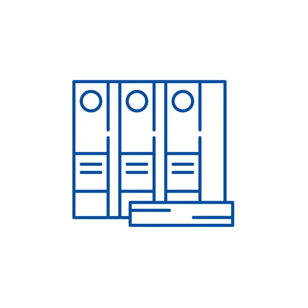 Office mappar line ikonen koncept. Office mappar platt vektor symbol, underteckna, disposition illustration. — Stock vektor