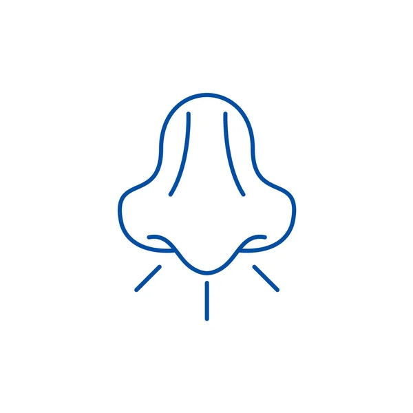 Nase Linie Icon-Konzept. Nase flache Vektorsymbol, Zeichen, Umriss Illustration. — Stockvektor