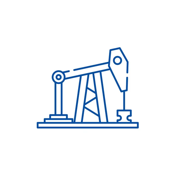 Concepto de icono de línea de plataforma petrolera. Plataforma de aceite símbolo vector plano, signo, esbozo ilustración . — Vector de stock