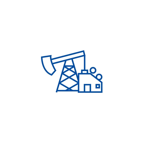 Concepto de icono de línea jack de bomba de aceite. Símbolo de vector plano gato bomba de aceite, signo, esquema ilustración . — Vector de stock