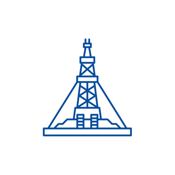 Concepto de icono de línea de plataforma de producción de petróleo. Plataforma de producción de petróleo vector plano símbolo, signo, esquema ilustración . — Archivo Imágenes Vectoriales