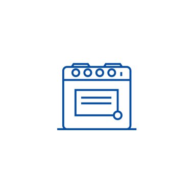 Fırın illüstrasyon satırı simgesi kavramı. Fırın illüstrasyon düz vektör simgesi, işaret, anahat illüstrasyon.