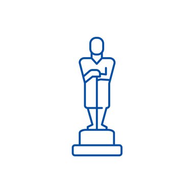Oscar, kupa satırı simgesi kavramı. Oscar, kupa düz vektör simgesi, işareti, anahat illüstrasyon.