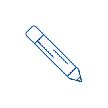 Kalem satır simgesi kavramı. Kalem düz vektör simgesi, işaret, anahat illüstrasyon.