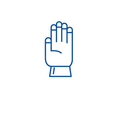 Çiftlik eldiven satırı simgesi kavramı. Çiftlik eldiven düz vektör simgesi, işaret, anahat illüstrasyon.