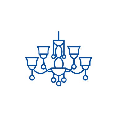 Kolye lamba satırı simgesi kavramı. Kolye lamba düz vektör simgesi, işareti, anahat illüstrasyon.