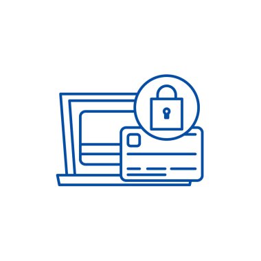 Ödeme koruma hattı simgesi kavramı. Ödeme koruma düz vektör simgesi, işaret, anahat illüstrasyon.