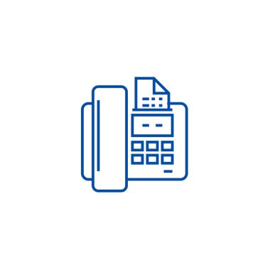 Faks hattı simgesi kavramı. Faks düz vektör simgesi, işaret, anahat illüstrasyon.