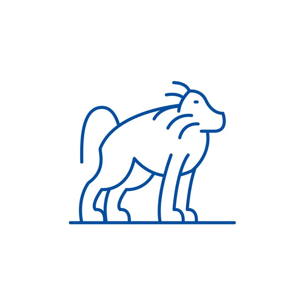 Concepto de icono de línea Orangután. Orangután vector plano símbolo, signo, esquema ilustración . — Vector de stock