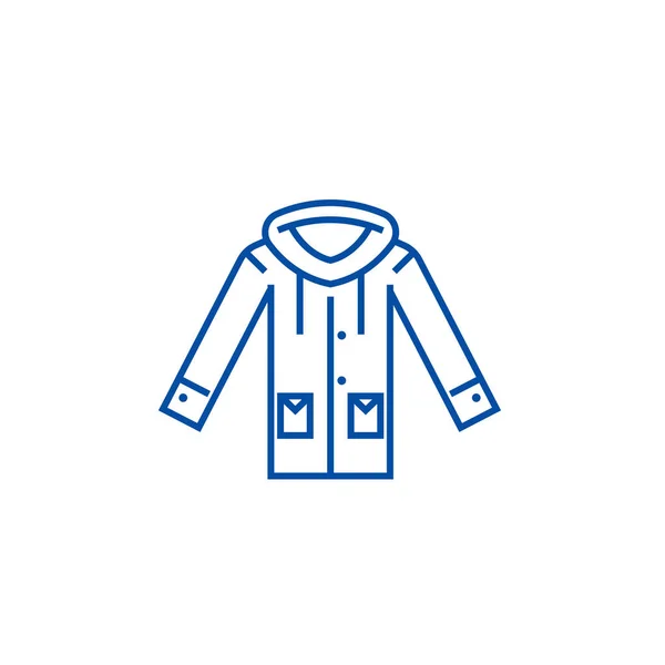 Park jacket line icon concept. Park jacket flat  vector symbol, sign, outline illustration. — Stock Vector