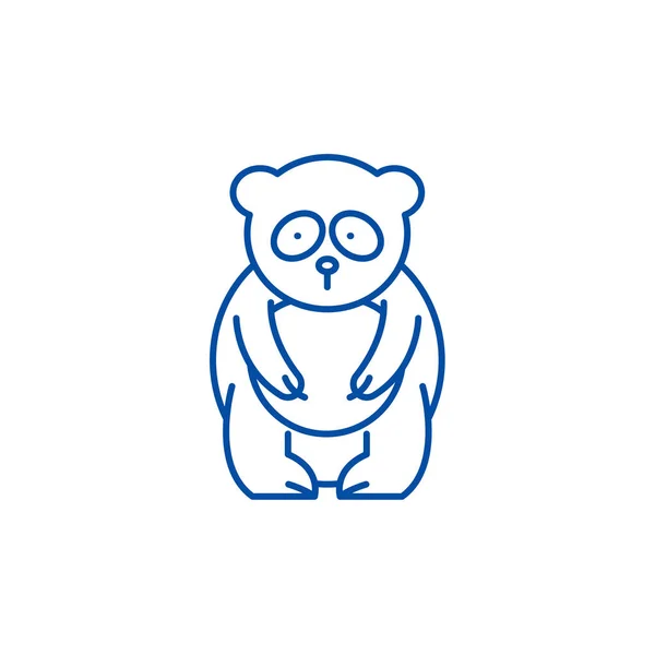 Miś Panda linii ikona koncepcja. Miś Panda płaskie wektor symbol, znak, ilustracja kontur. — Wektor stockowy