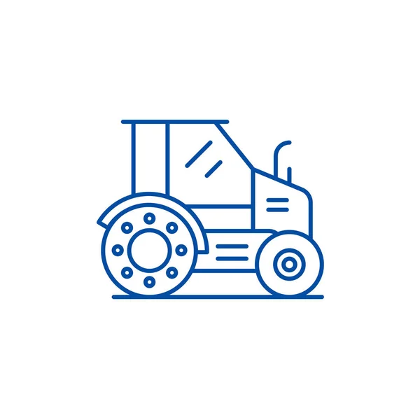 Granja tractor línea icono concepto. Granja tractor vector plano símbolo, signo, esquema ilustración . — Vector de stock