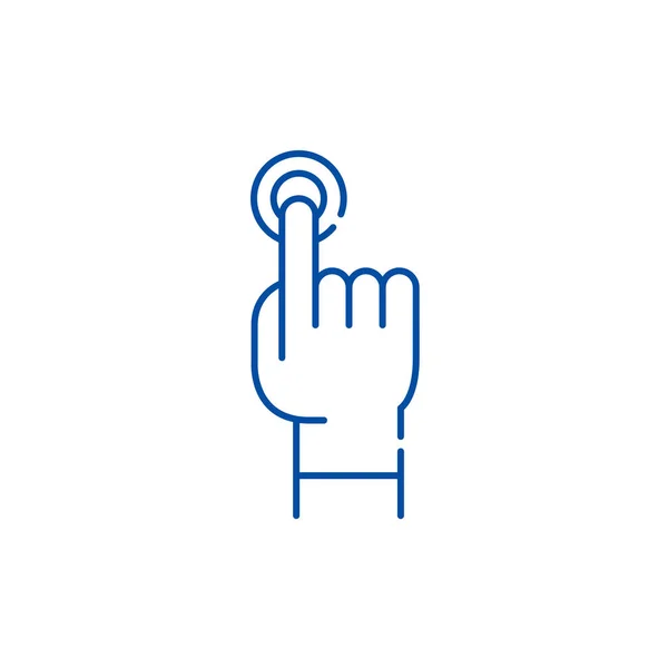 Finger tapping line icon concept. Finger tapping flat  vector symbol, sign, outline illustration. — Stock Vector