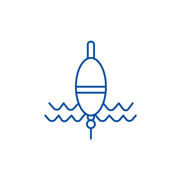 Концепция иконки плавающей линии. Символ плавающей рыбалки, знак, набросок иллюстрации . — стоковый вектор