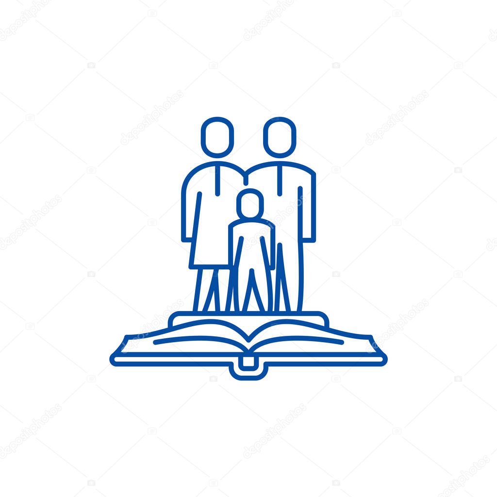 Family law line icon concept. Family law flat  vector symbol, sign, outline illustration.