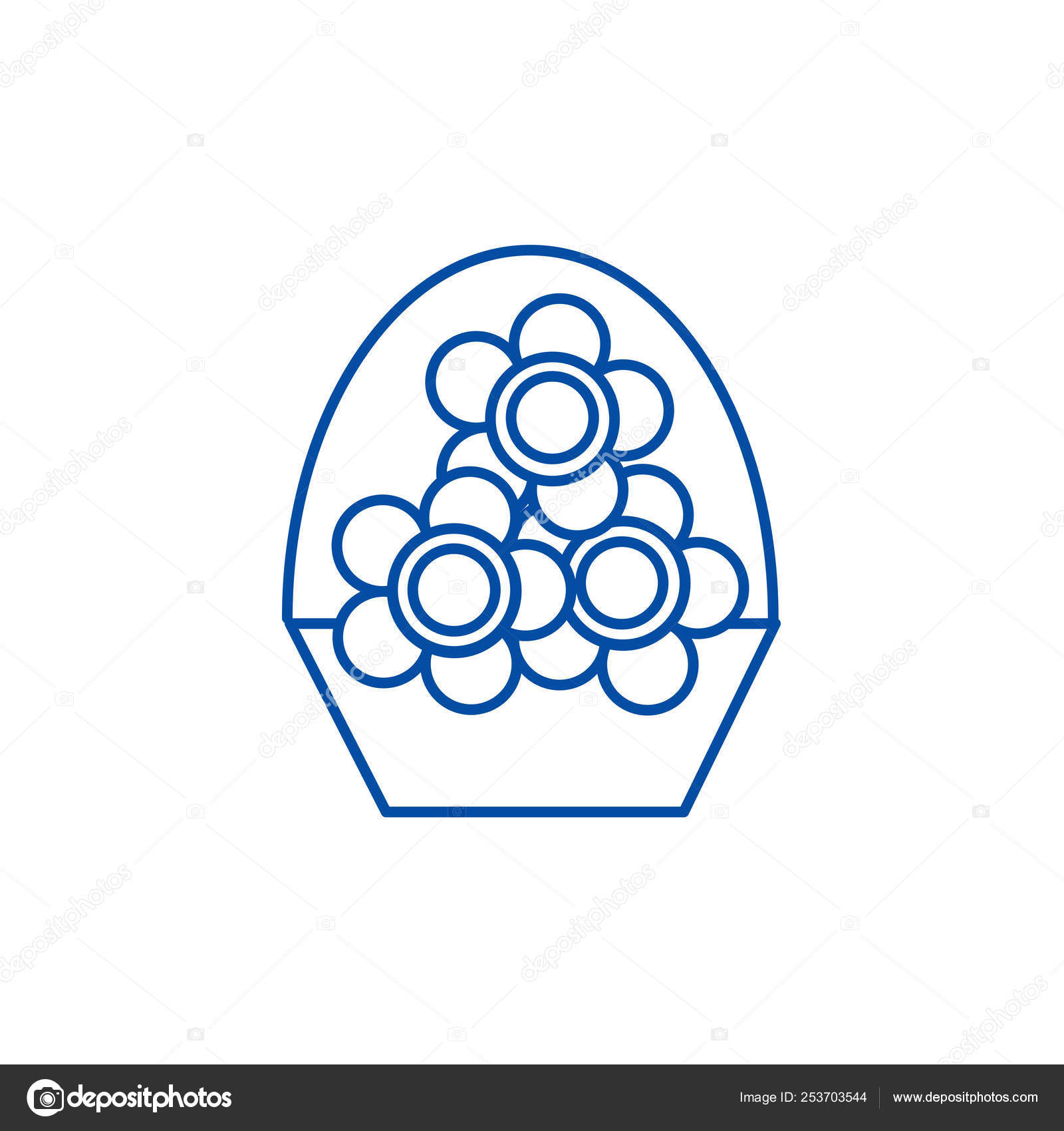 Flowers Vase Line Icon Concept Flowers Vase Flat Vector Symbol