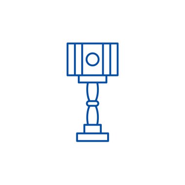 Zemin lamba satırı simgesi tasarım. Kat tasarım lamba düz vektör simgesi, işaret, anahat illüstrasyon.