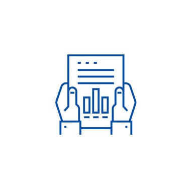 Mali rapor satırı simgesi kavramı. Mali rapor düz vektör simgesi, işaret, anahat illüstrasyon.