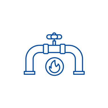 Gaz boru hattı simgesi kavramı. Gaz boru hattı düz vektör simgesi, işaret, anahat illüstrasyon.