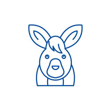 Komik Tavşan simgesi kavramı satır. Komik Tavşan düz vektör simgesi, işaret, anahat illüstrasyon.