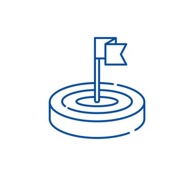 Gol hat simgesi kavramı. Gol düz vektör simgesi, işaret, anahat illüstrasyon.