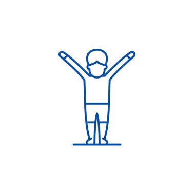 Jimnastik satırı simgesi kavramı. Jimnastik düz vektör simgesi, işaret, anahat illüstrasyon.