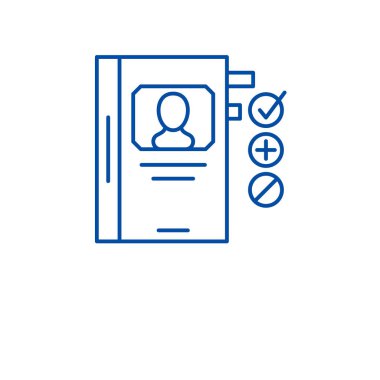 İnsan kaynakları geliştirme satırı simgesi kavramı. İnsan kaynakları geliştirme düz vektör simgesi, işaret, anahat illüstrasyon.