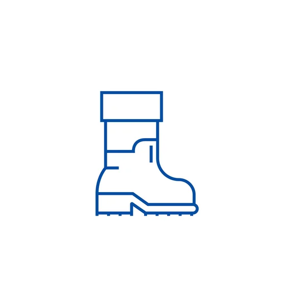 Botas de agricultor conceito ícone de linha. Botas de agricultor símbolo vetorial plana, sinal, ilustração esboço . — Vetor de Stock