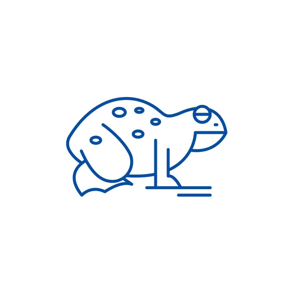Conceito de ícone de linha de sapo. Frog símbolo vetorial plana, sinal, ilustração esboço . —  Vetores de Stock