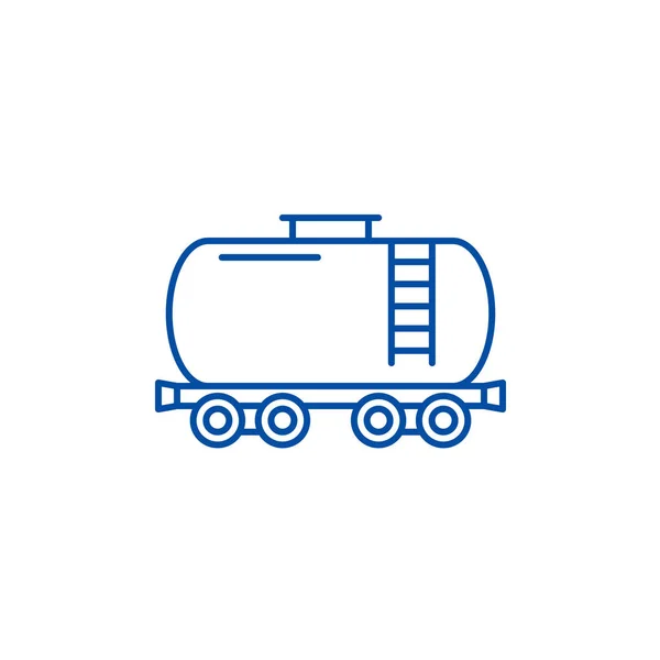 Zbiornik paliwa linii ikona koncepcja. Zbiornik paliwa płaskie wektor symbol, znak, ilustracja kontur. — Wektor stockowy