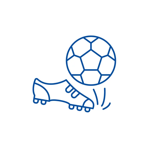 Fußballlinien-Icon-Konzept. Fußball flache Vektorsymbol, Zeichen, Umriss Illustration. — Stockvektor