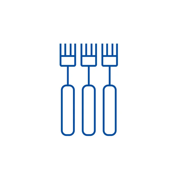 포크 라인 아이콘 개념입니다. 포크 평면 벡터 기호, 기호, 개요 그림. — 스톡 벡터
