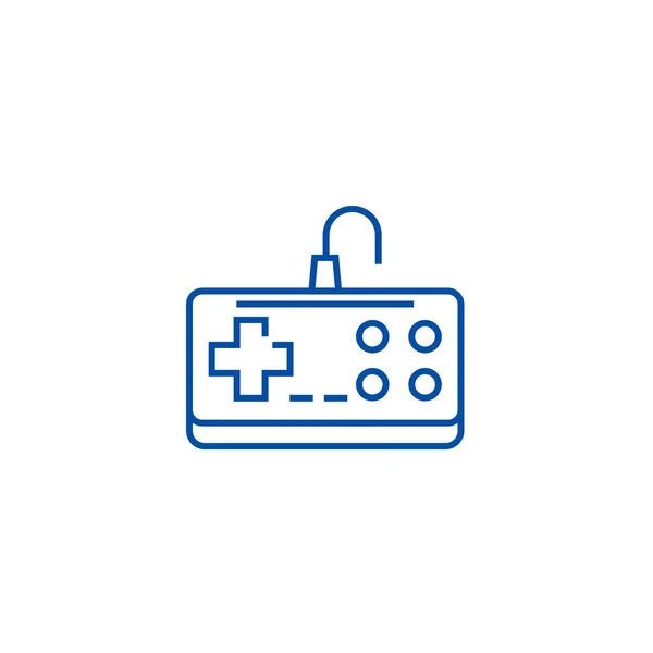 Concept d'icône de ligne de manette de jeu. Gamepad plat vecteur symbole, signe, illustration de contour . — Image vectorielle